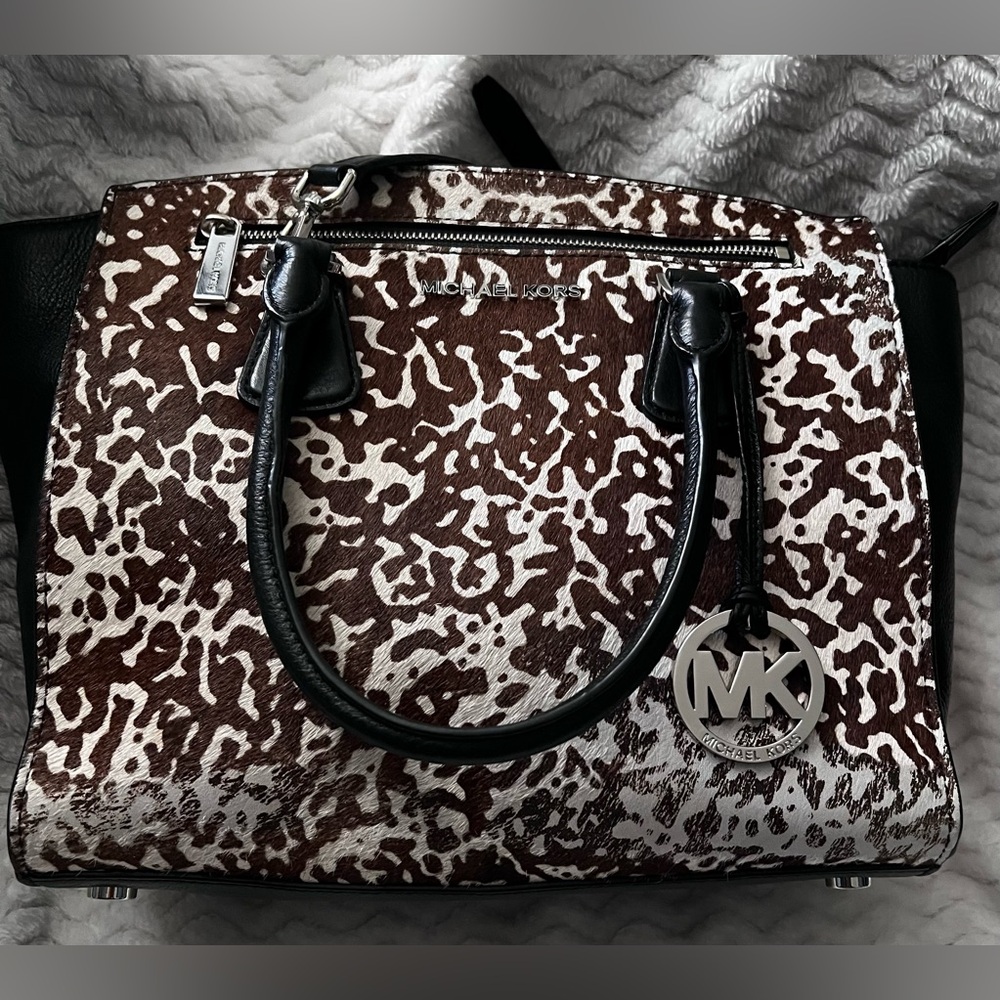 EUC Michael Kors HAIRCALF w/ Leather Trim Purse